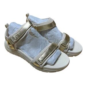 Vionic Walk Max Wanderer Sandal Gold Leather Women's Size 12 New In Box